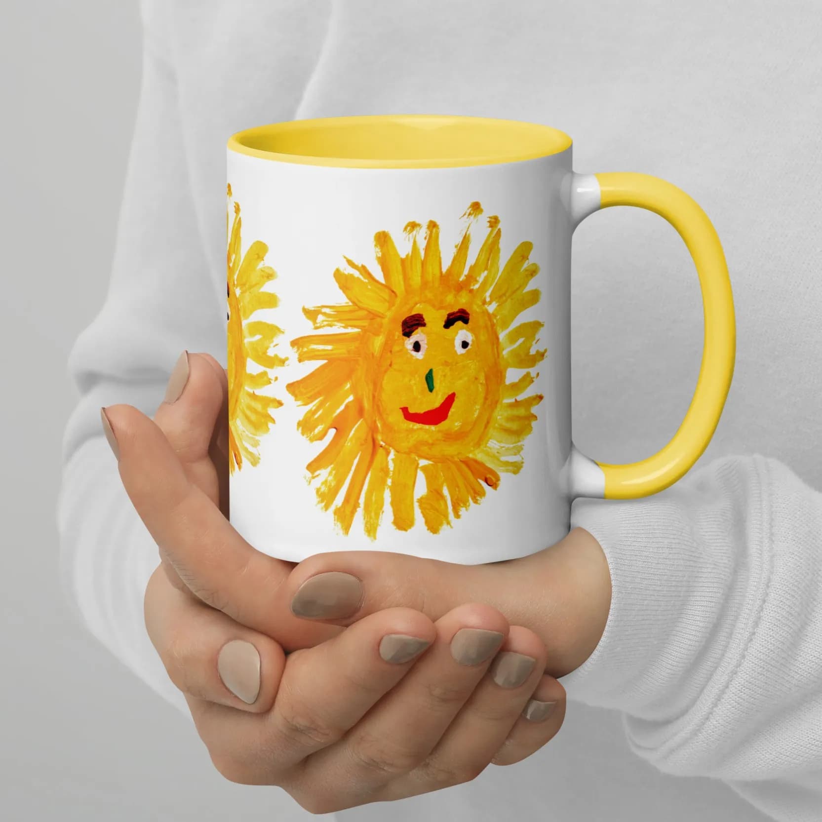Golden Sun mug gift-wrapped in eco packaging