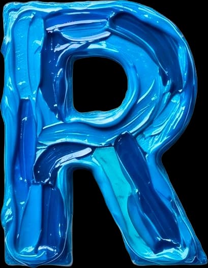 R - Hand-painted letter by kid artist Mia Mai
