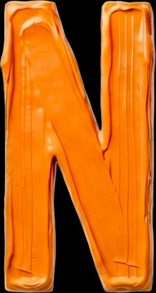 N - Hand-painted letter by kid artist Mia Mai