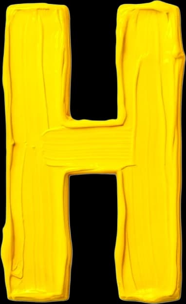 H - Hand-painted letter by kid artist Mia Mai