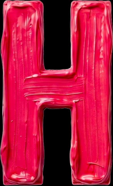 H - Hand-painted letter by kid artist Mia Mai
