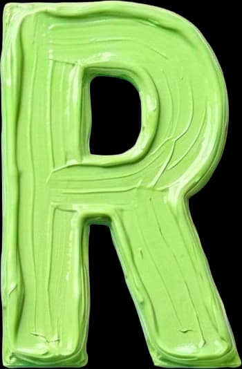 R - Hand-painted letter by kid artist Mia Mai