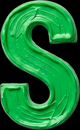 S - Hand-painted letter by kid artist Mia Mai