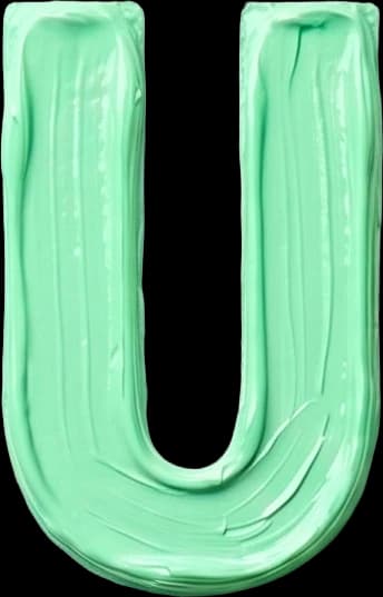 U - Hand-painted letter by kid artist Mia Mai