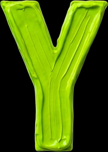 Y - Hand-painted letter by kid artist Mia Mai