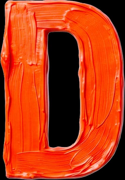 D - Hand-painted letter by kid artist Mia Mai