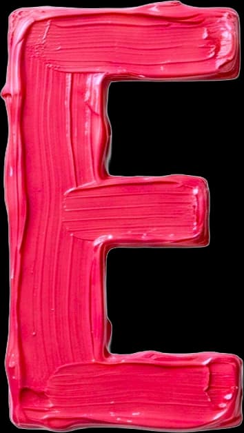 E - Hand-painted letter by kid artist Mia Mai