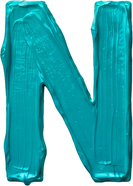 N - Hand-painted letter by kid artist Mia Mai